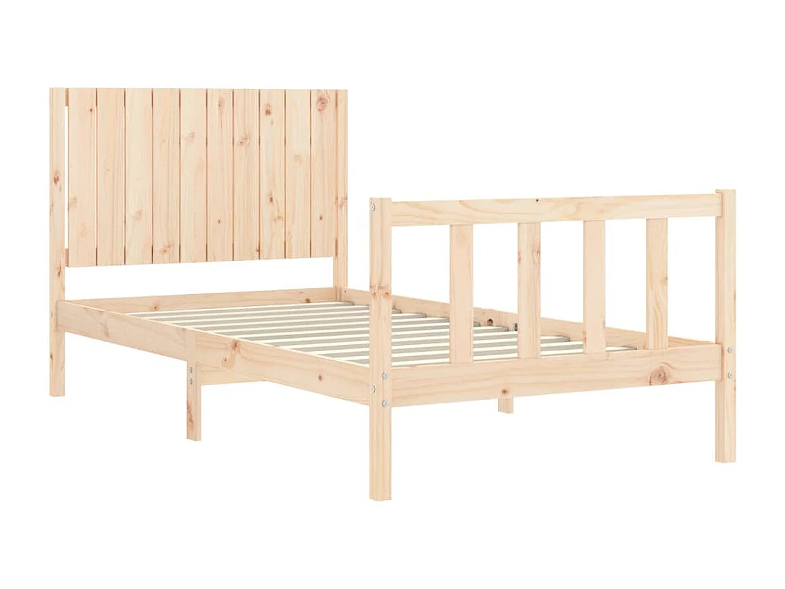 Estrutura de cama com cabeceira 100x200 cm madeira maciça