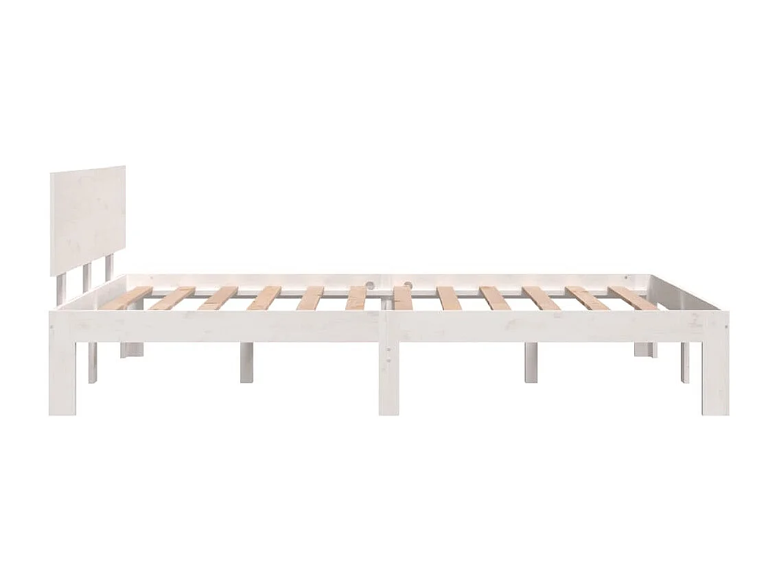 Estructura de cama madera maciza blanco 120x190 cm