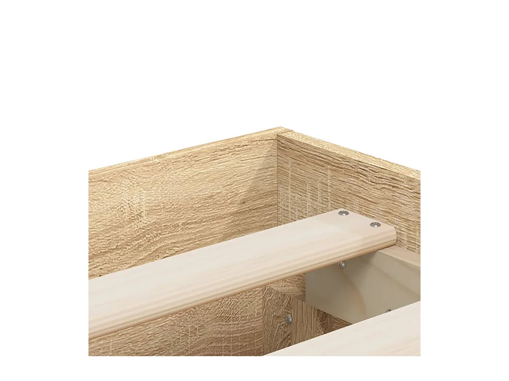 Cadre de lit et tiroirs chêne sonoma 120x200 cm bois ingénierie