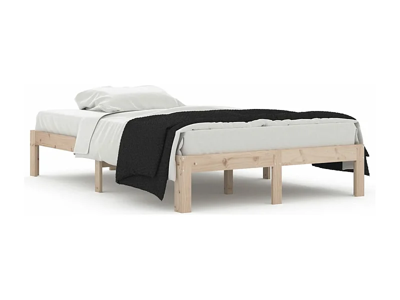 Estructura de cama madera maciza pequeña doble 120x190 cm