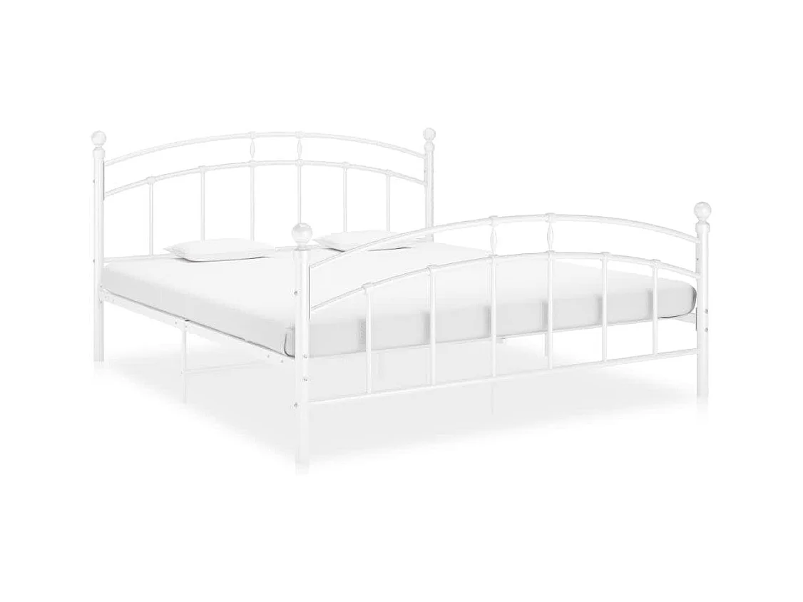 Estructura de cama de metal blanco 160x200 cm