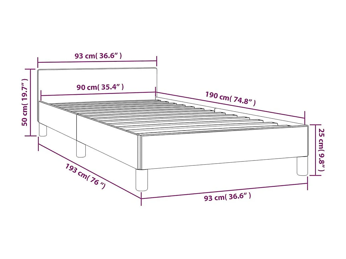 Estructura cama con cabecero terciopelo verde oscuro 90x190 cm