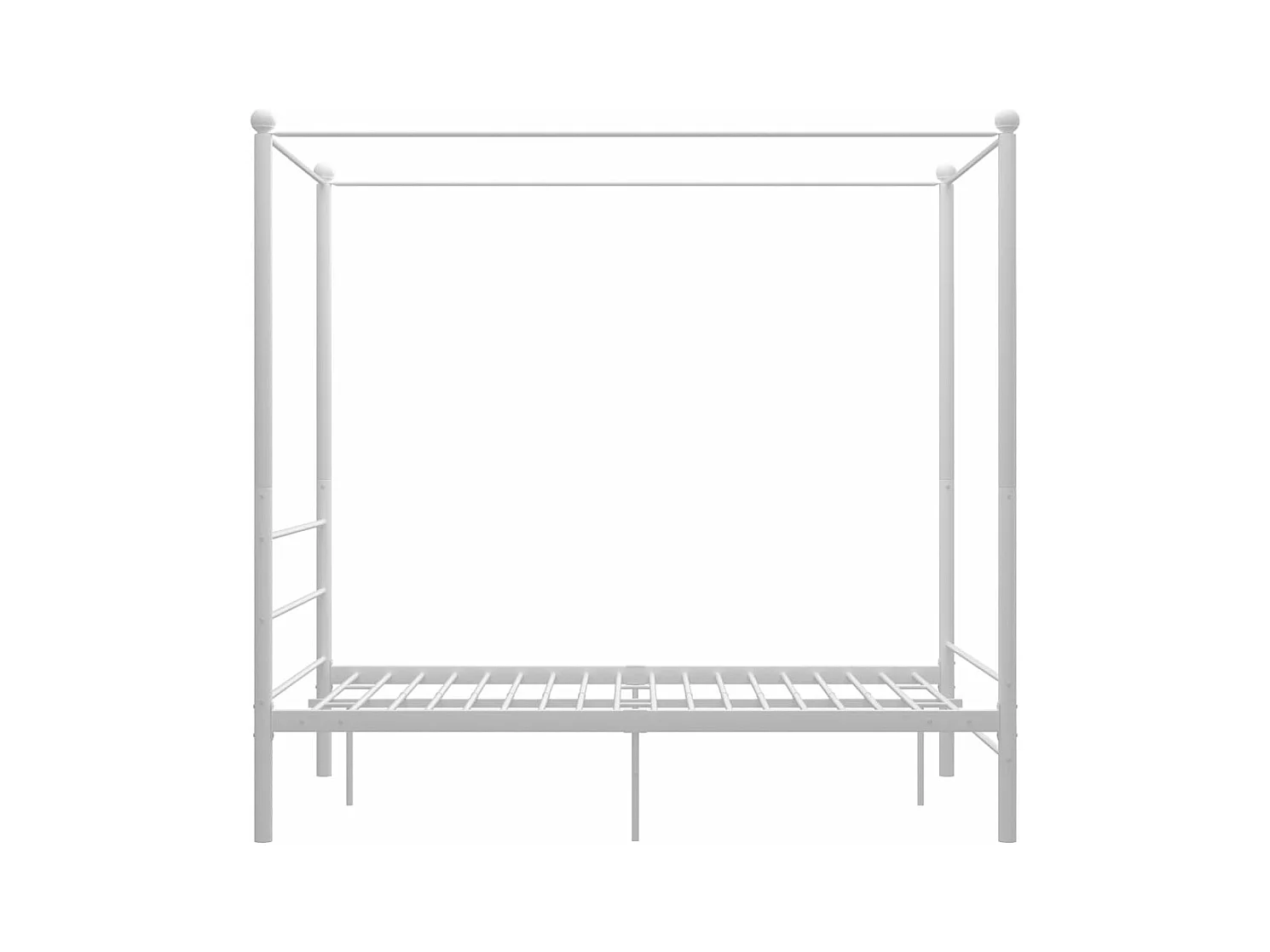 Cadre de lit à baldaquin Blanc Métal 140x200 cm