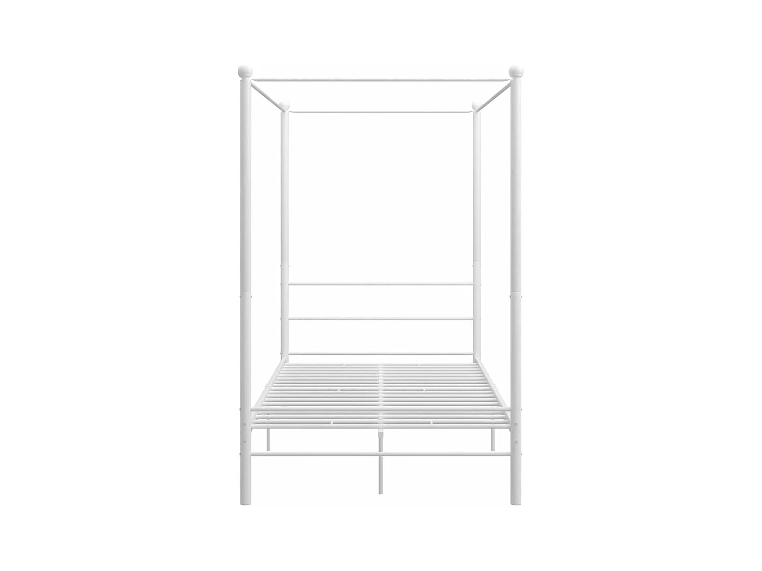 Cadre de lit à baldaquin Blanc Métal 140x200 cm