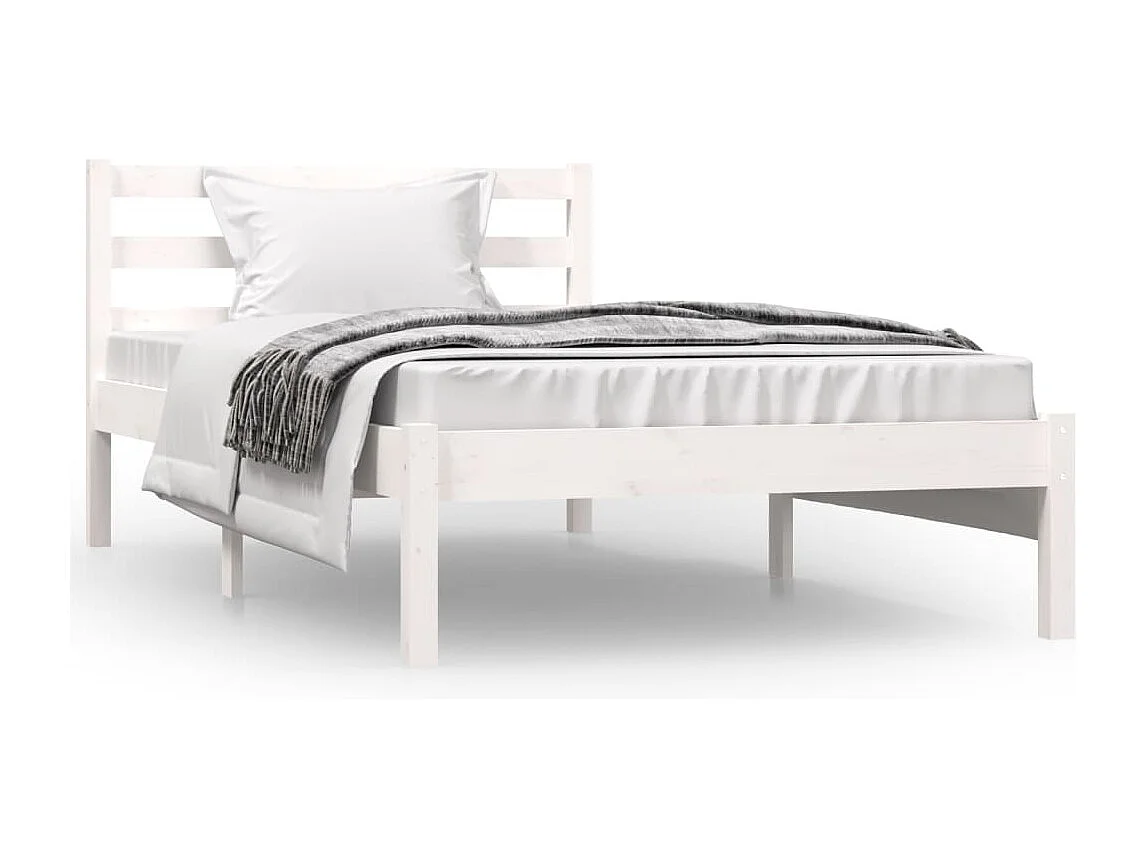 Estructura de cama madera maciza de pino blanco 90x190 cm