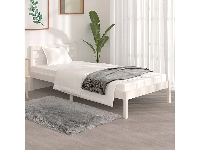 Estructura de cama madera maciza de pino blanco 90x190 cm