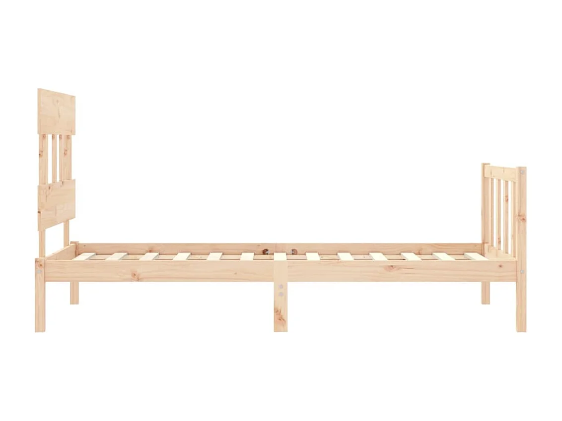 Cadre de lit avec tête de lit simple bois massif