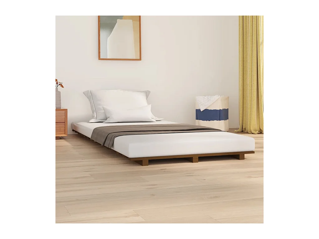 Cadre de lit Marron miel 90x200 cm Bois de pin massif