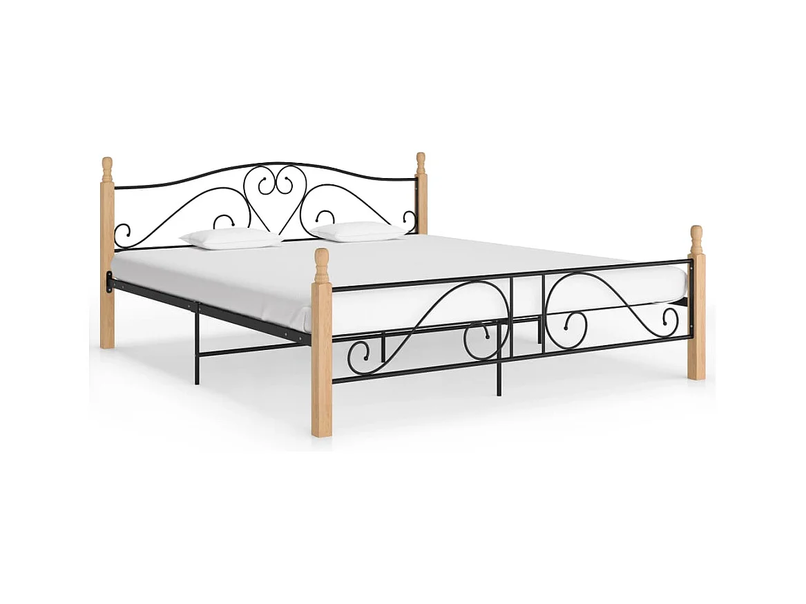 Estructura de cama de metal negra 180x200 cm