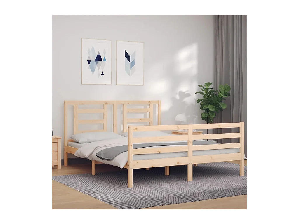 Estrutura de cama King Size com cabeceira madeira maciça