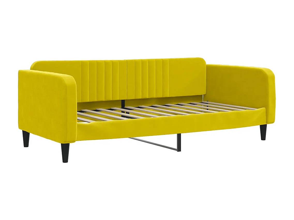 Sofá-cama 90x200 cm veludo amarelo
