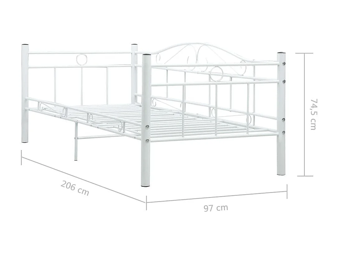 Estrutura sofá-cama 90x200 cm metal branco
