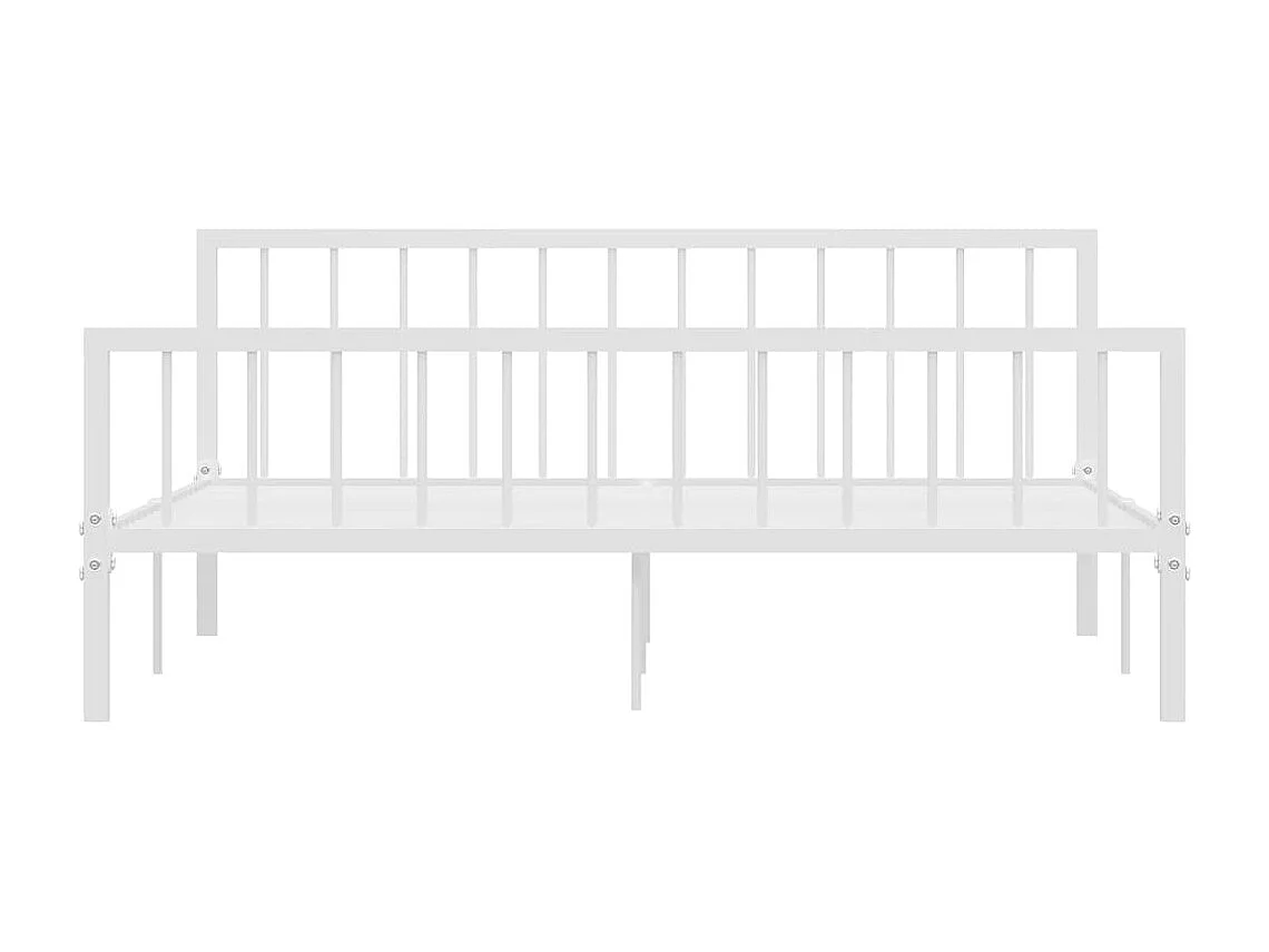 Cadre de lit Blanc Métal 180 x 200 cm