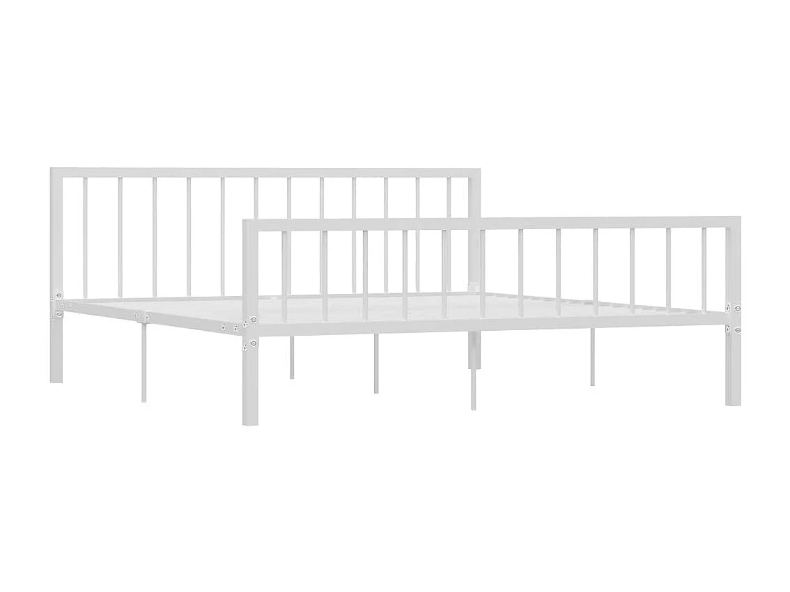 Cadre de lit Blanc Métal 180 x 200 cm