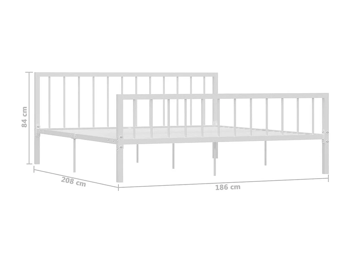 Cadre de lit Blanc Métal 180 x 200 cm