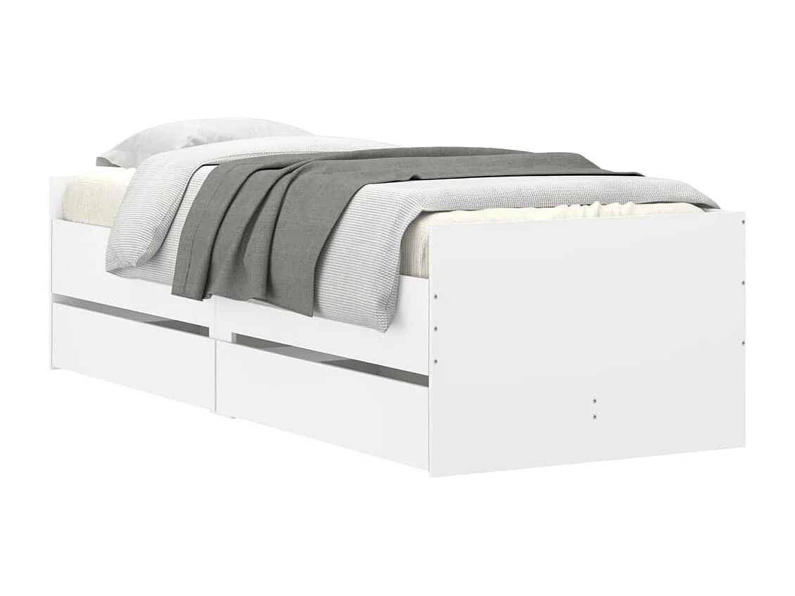Estructura de cama con cajones blanco 75x190 cm