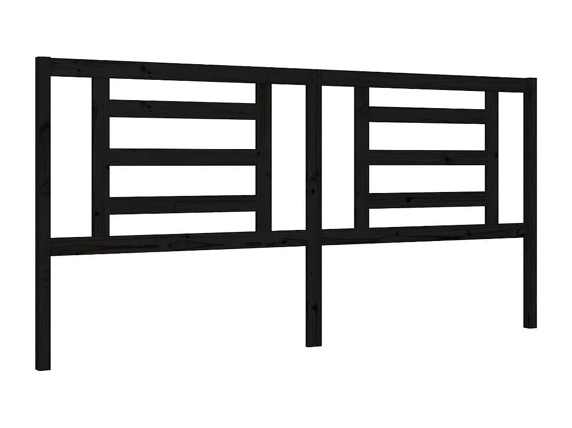 Estrutura de cama com cabeceira 200x200 cm madeira maciça preto