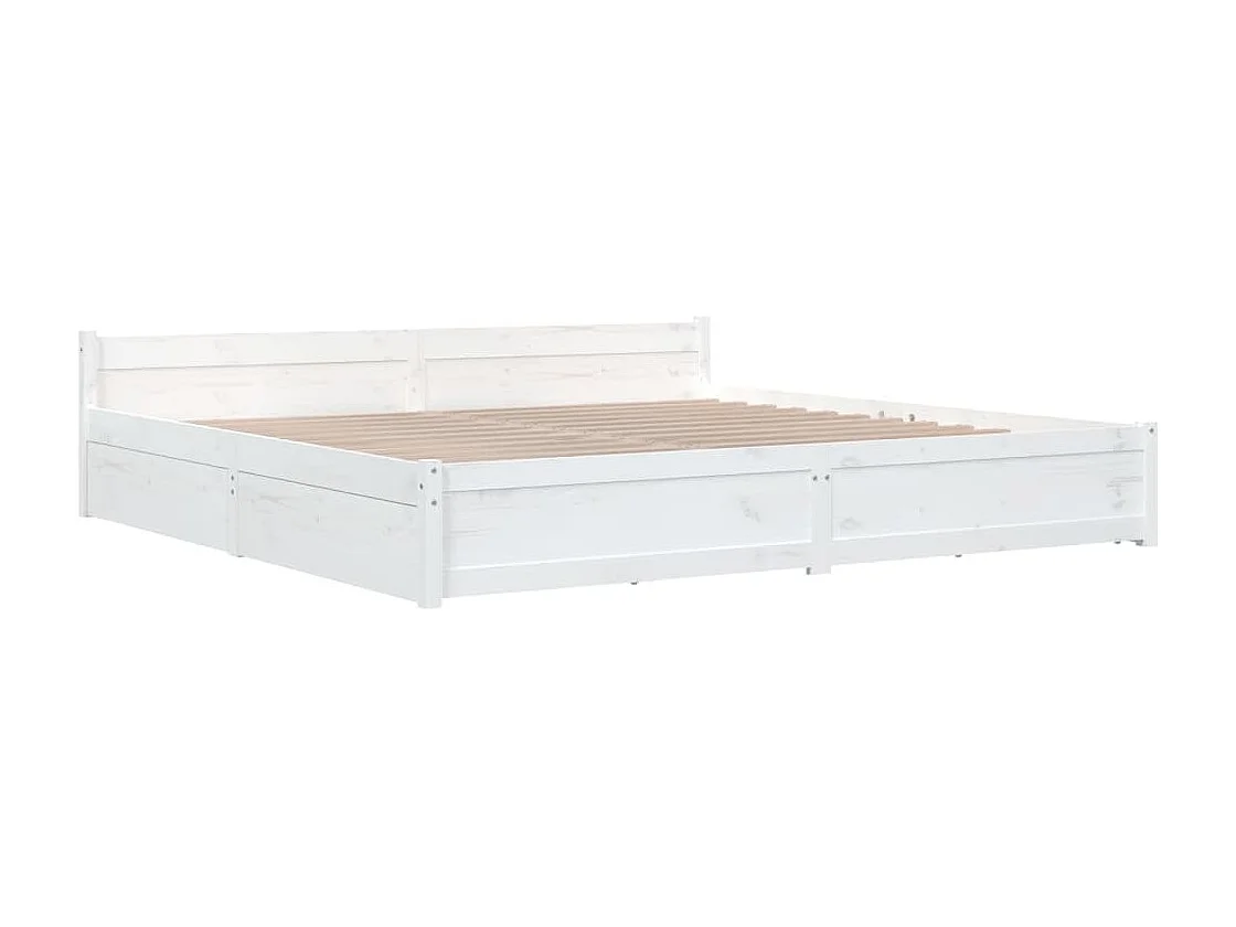 Cadre de lit avec tiroirs Blanc 180x200 cm Super King