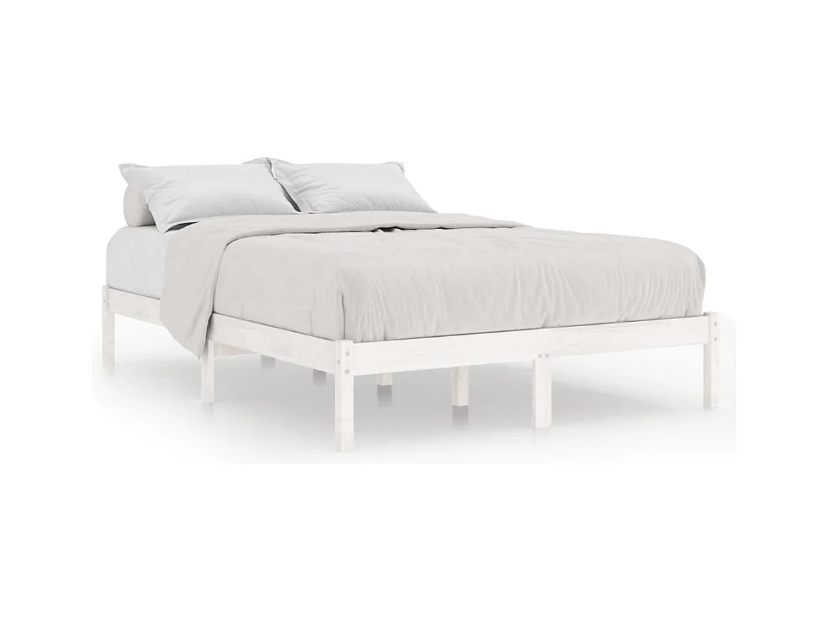 Estrutura de cama super king UK pinho maciço 180x200 cm branco