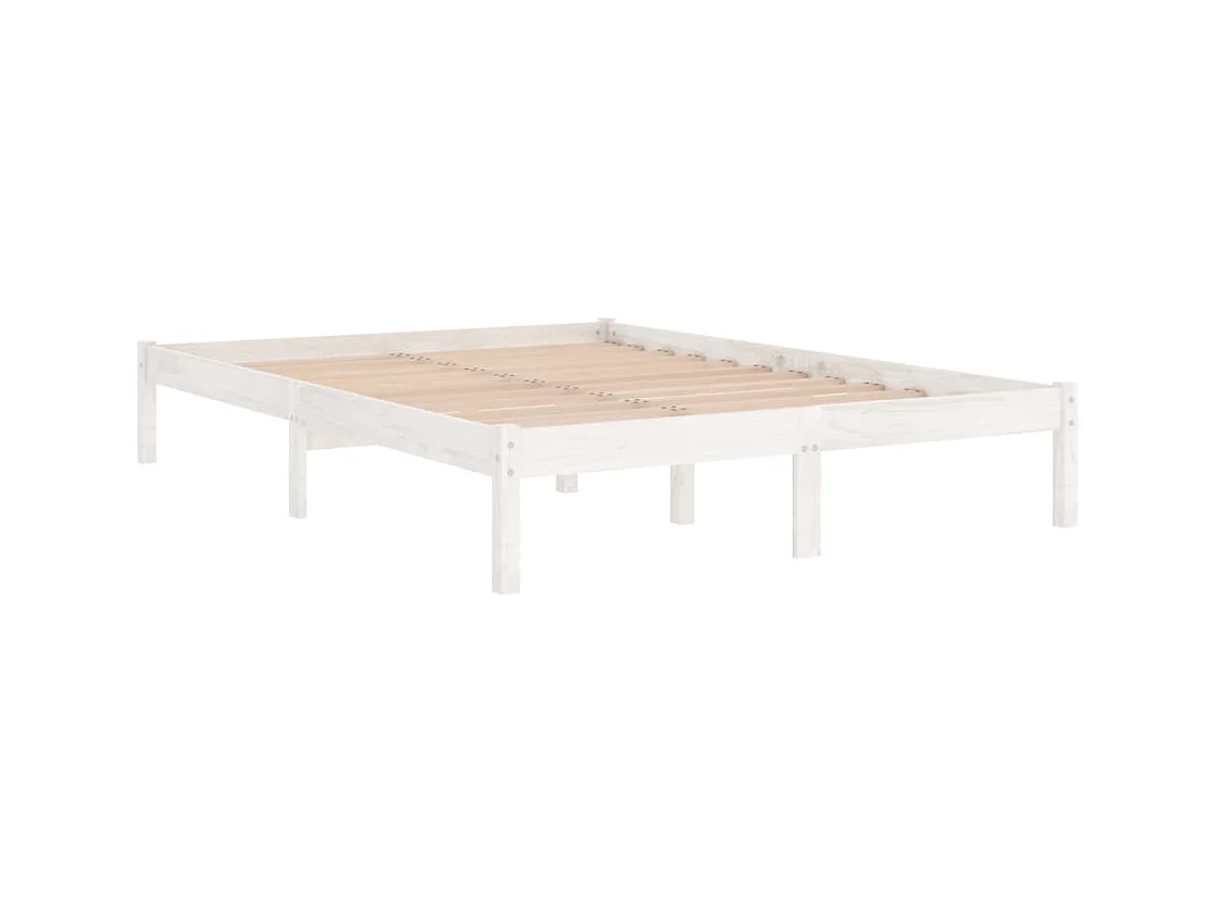 Estrutura de cama super king UK pinho maciço 180x200 cm branco
