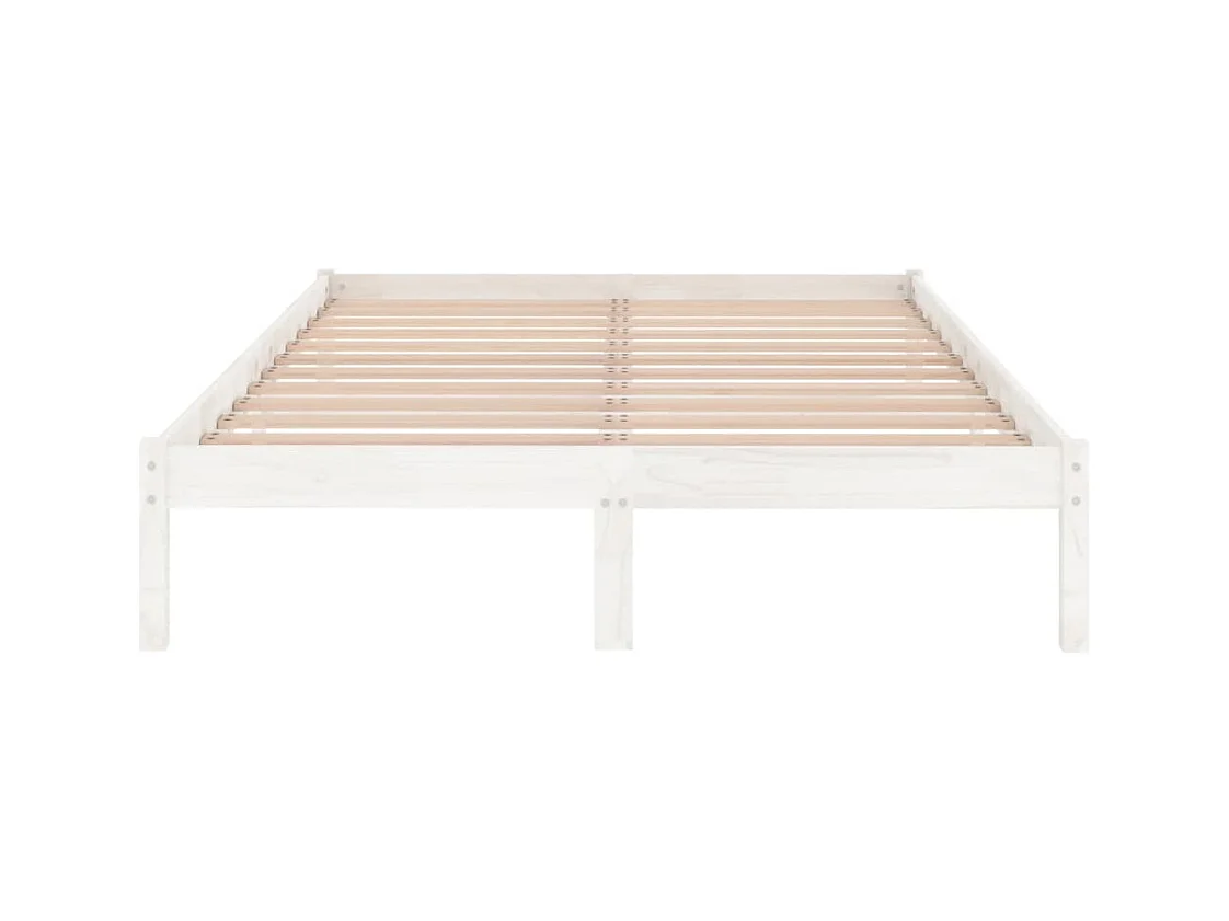 Estrutura de cama super king UK pinho maciço 180x200 cm branco
