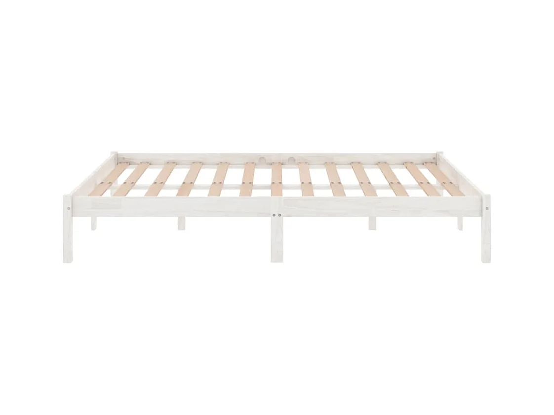Estrutura de cama super king UK pinho maciço 180x200 cm branco