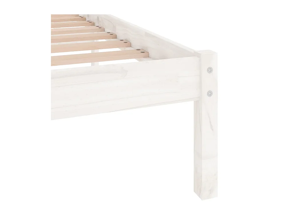 Estrutura de cama super king UK pinho maciço 180x200 cm branco