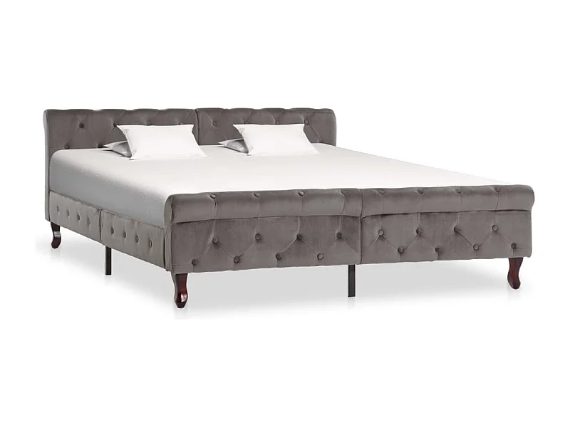 Cadre de lit Gris Velours 160 x 200 cm