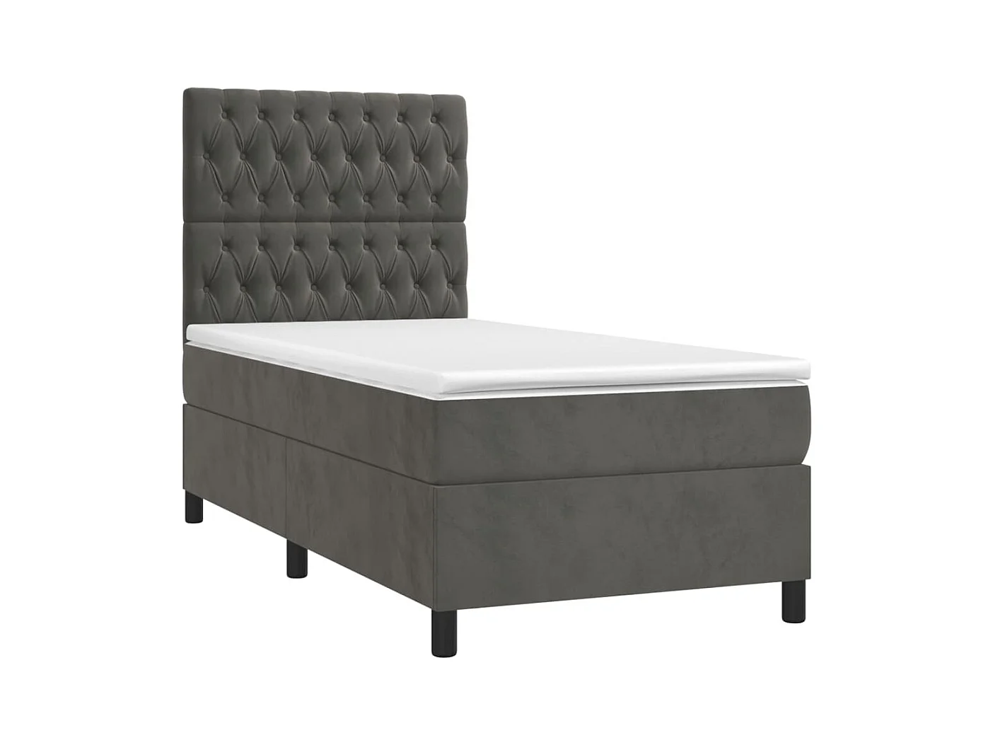 Lit à sommier tapissier avec matelas Gris foncé 100x200 cm