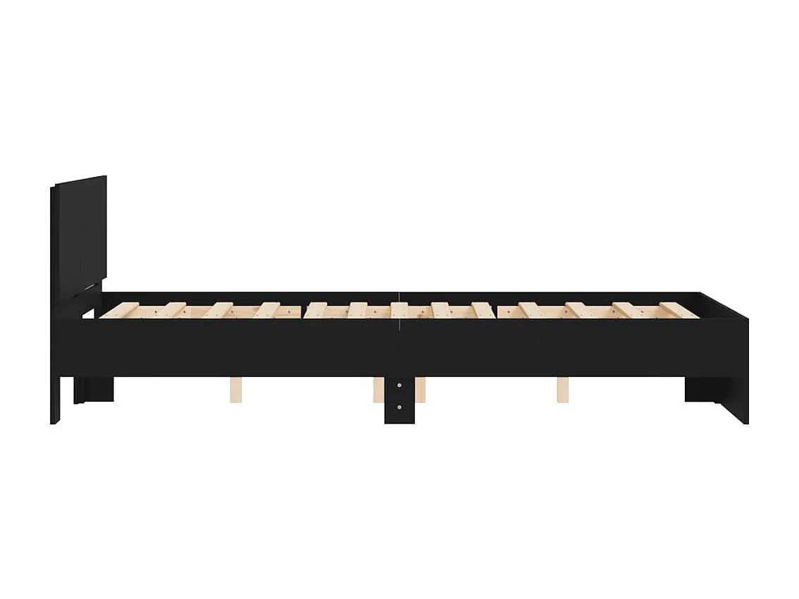 Estrutura de cama com cabeceira 120x200 cm preto