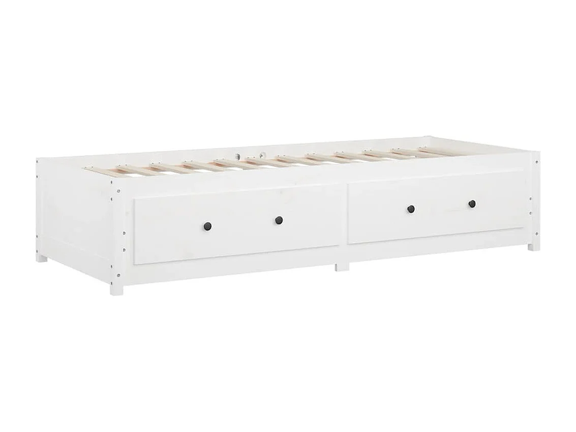 Sofá-cama de solteiro 90x190 cm madeira de pinho maciça branco