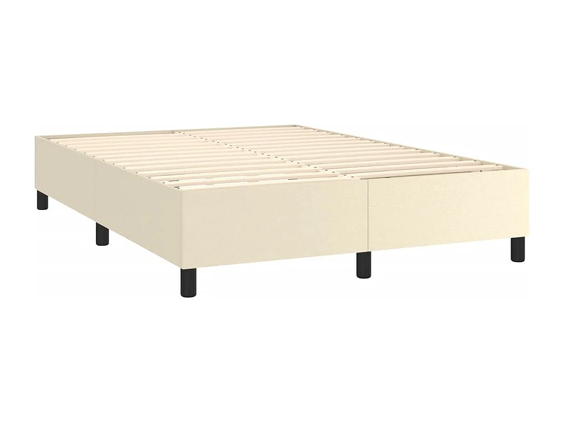 Lit à sommier tapissier avec matelas Crème 140x190cm Similicuir