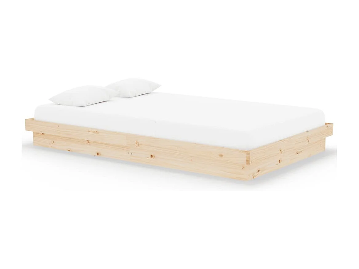 Estructura de cama madera maciza 120x200 cm