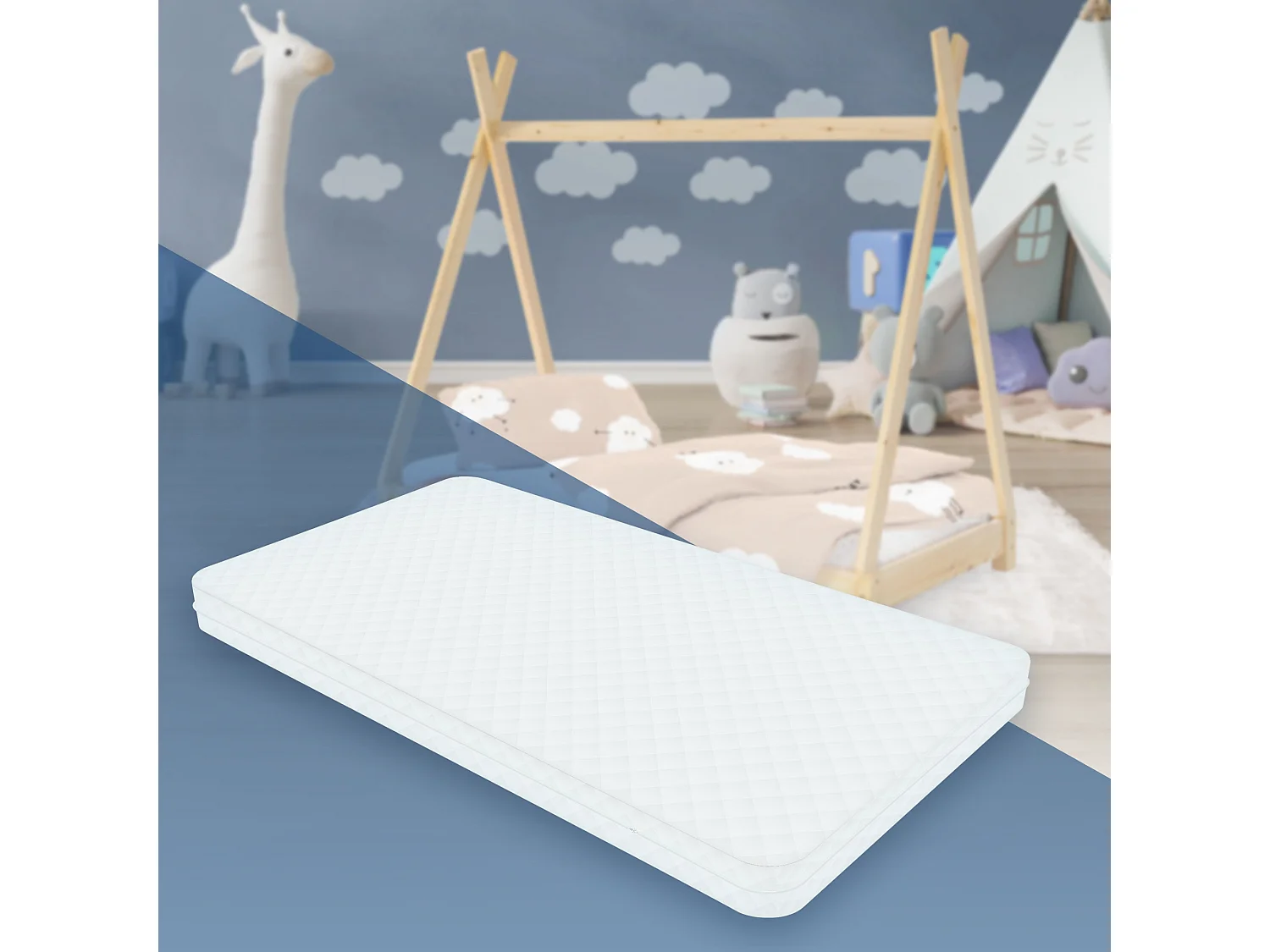 Matelas enfant Oeko-Tex mousse froide 70x140cm Matelas bébé ML-DESIGN