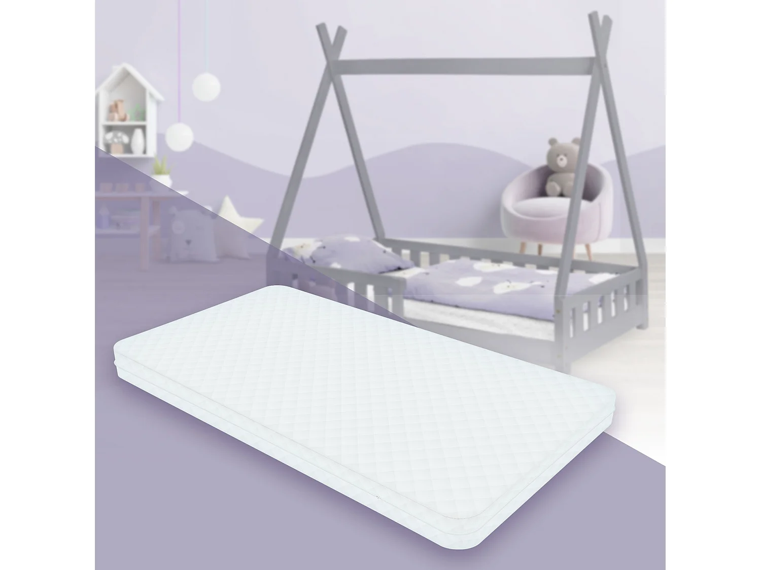 Matelas enfant Oeko-Tex mousse froide 80x160cm Matelas bébé ML-DESIGN
