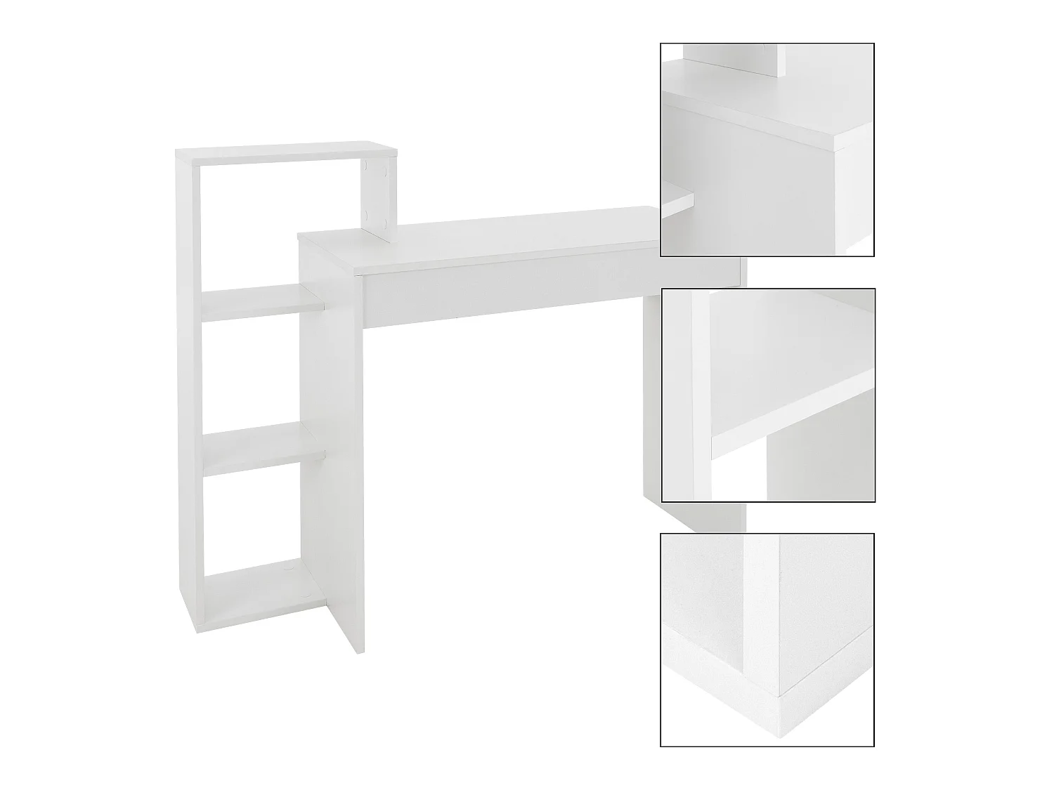 Escritorio con balda 110x72x40 cm Blanco en madera ML-DESIGN