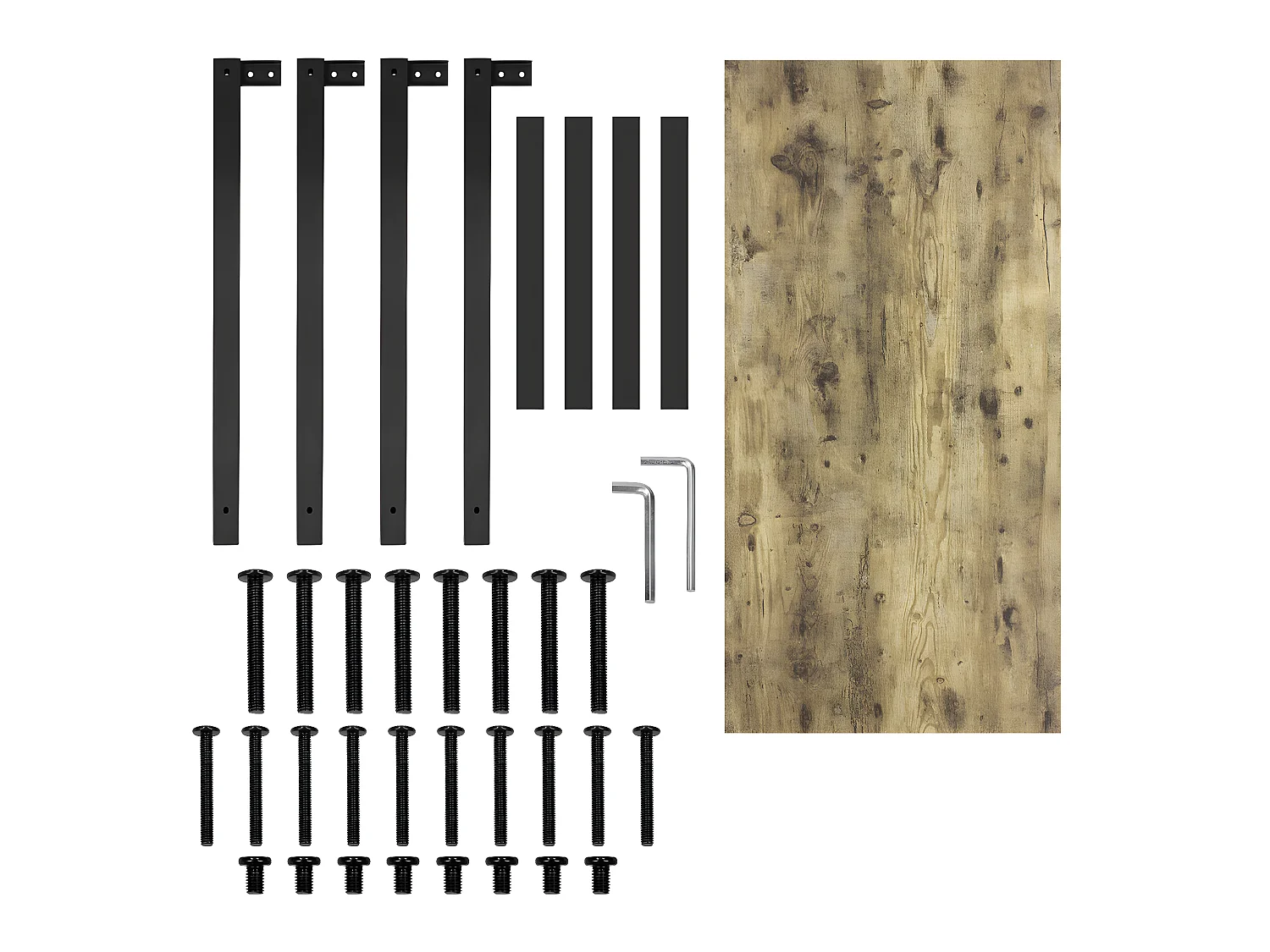 Table de travail bureau d'ordinateur naturel noir en MDF 120x60 cm ML-DESIGN