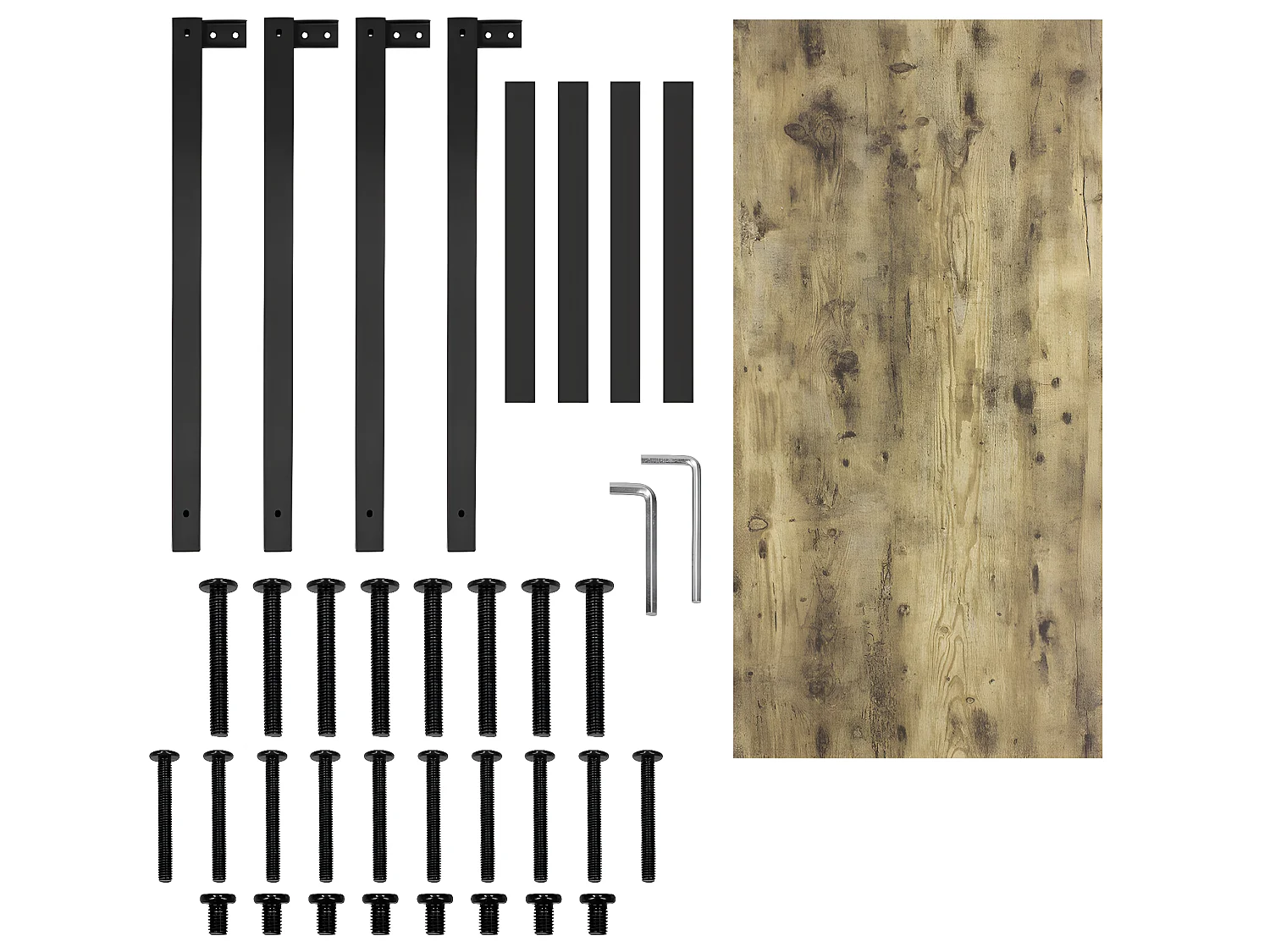 Table de travail bureau d'ordinateur naturel noir en MDF 120x60 cm ML-DESIGN