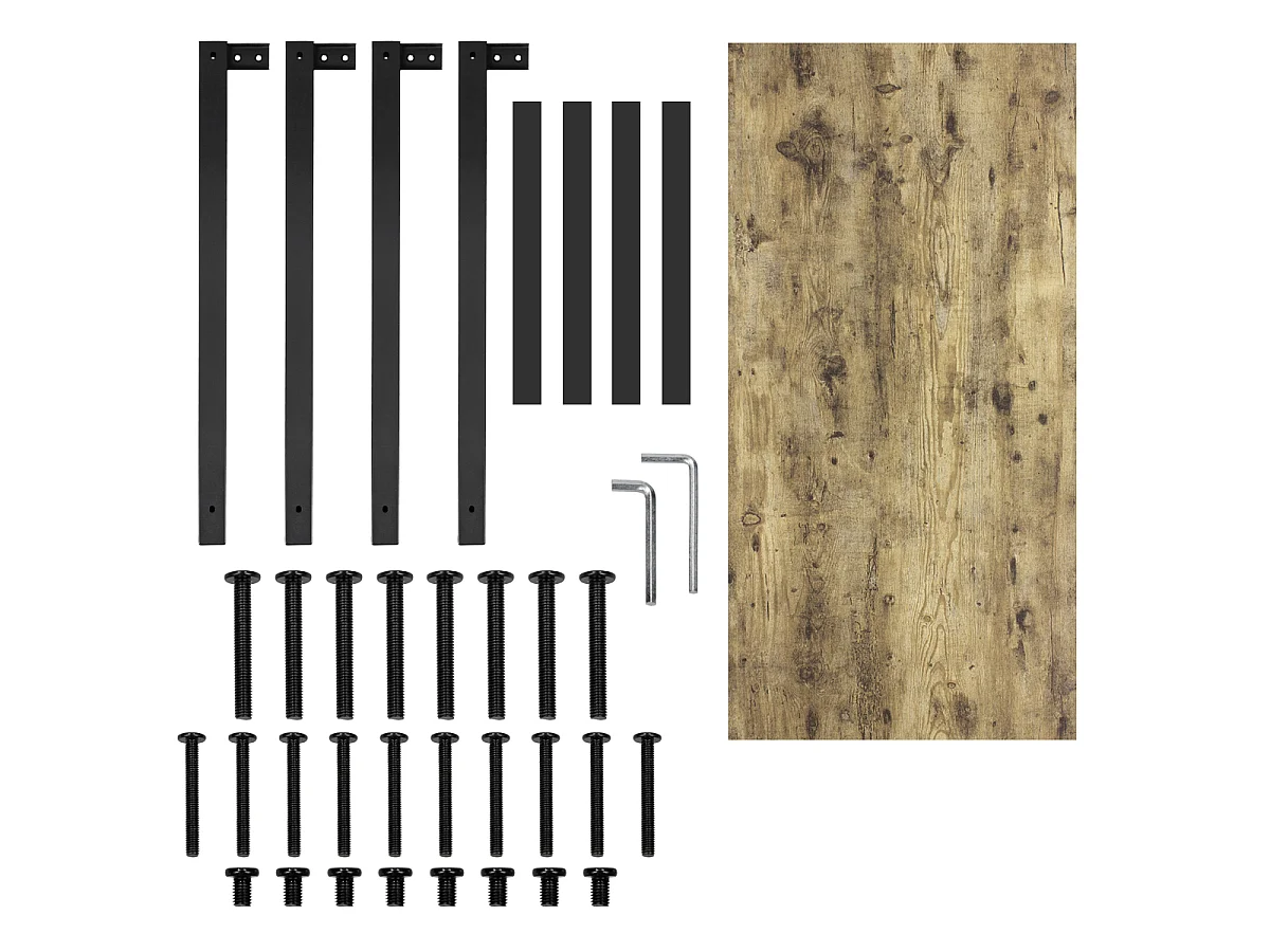 Table de travail bureau d'ordinateur naturel noir en MDF 120x60 cm ML-DESIGN