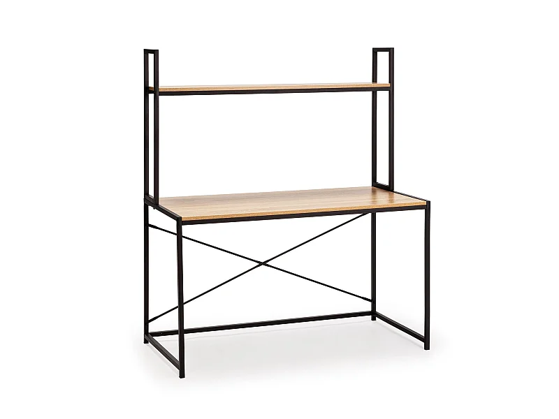 Biurko Colummn Bureau Carmen noir, 1 półka, styl przemysłowy, długość 120 cm.