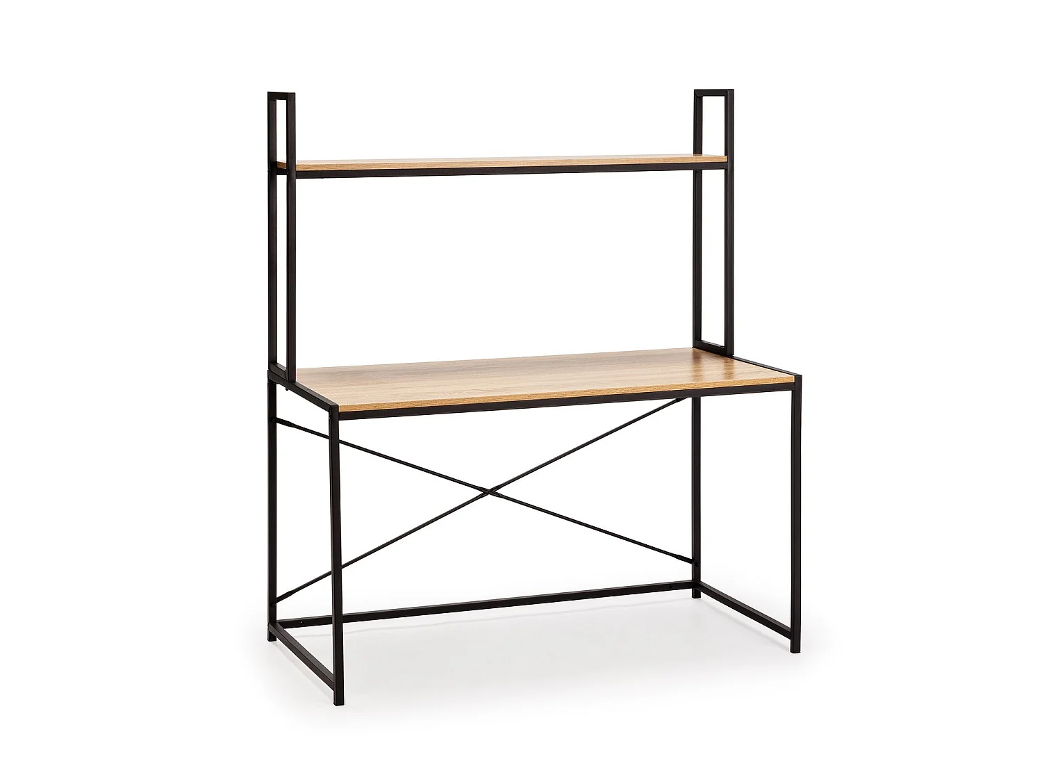 Computerbureau Carmen 1 plank, kleur eiken/zwart, 120 cm