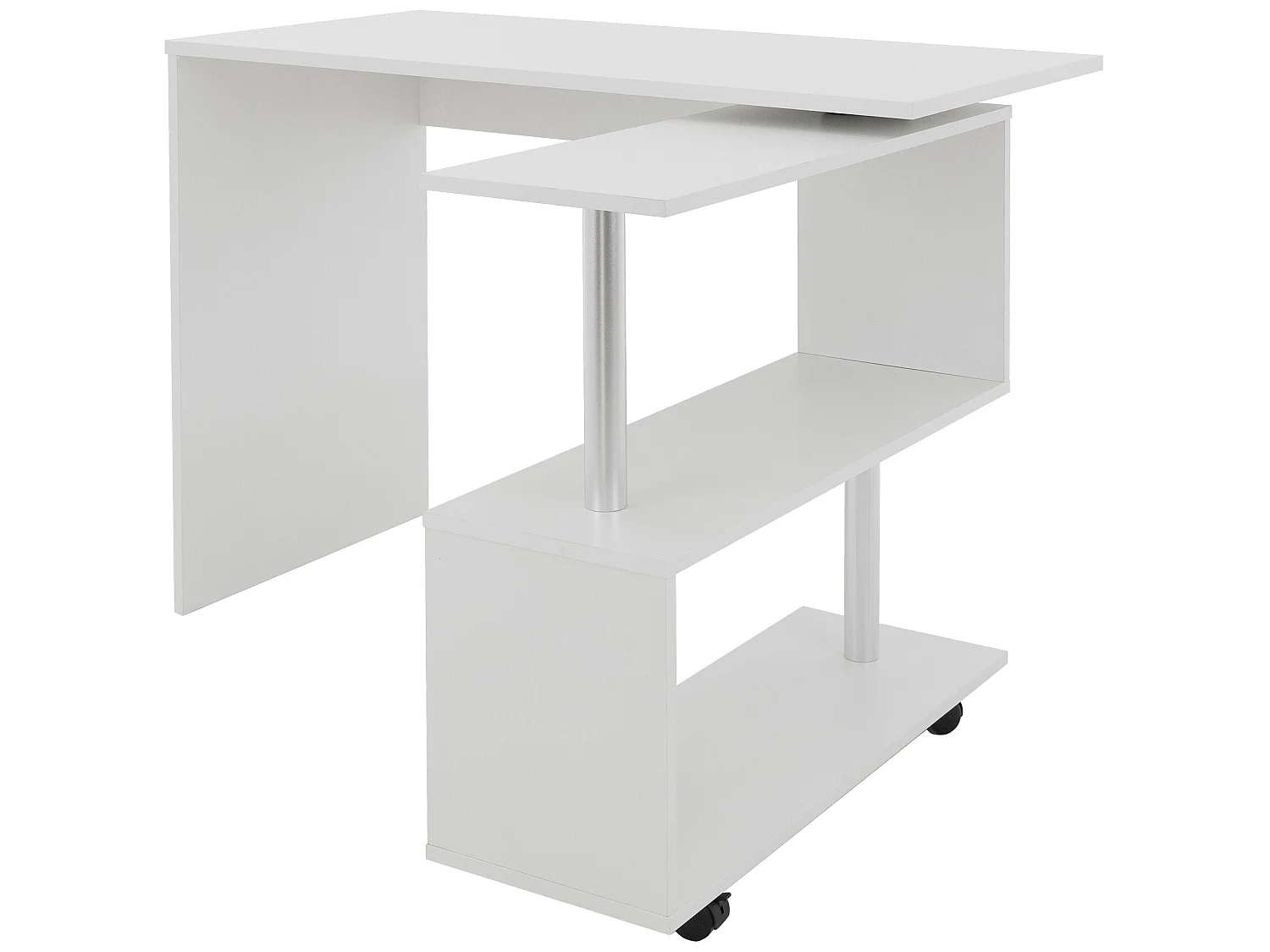 Bureau avec quatre roulettes 150x88x75 cm Blanc en MDF ML-DESIGN