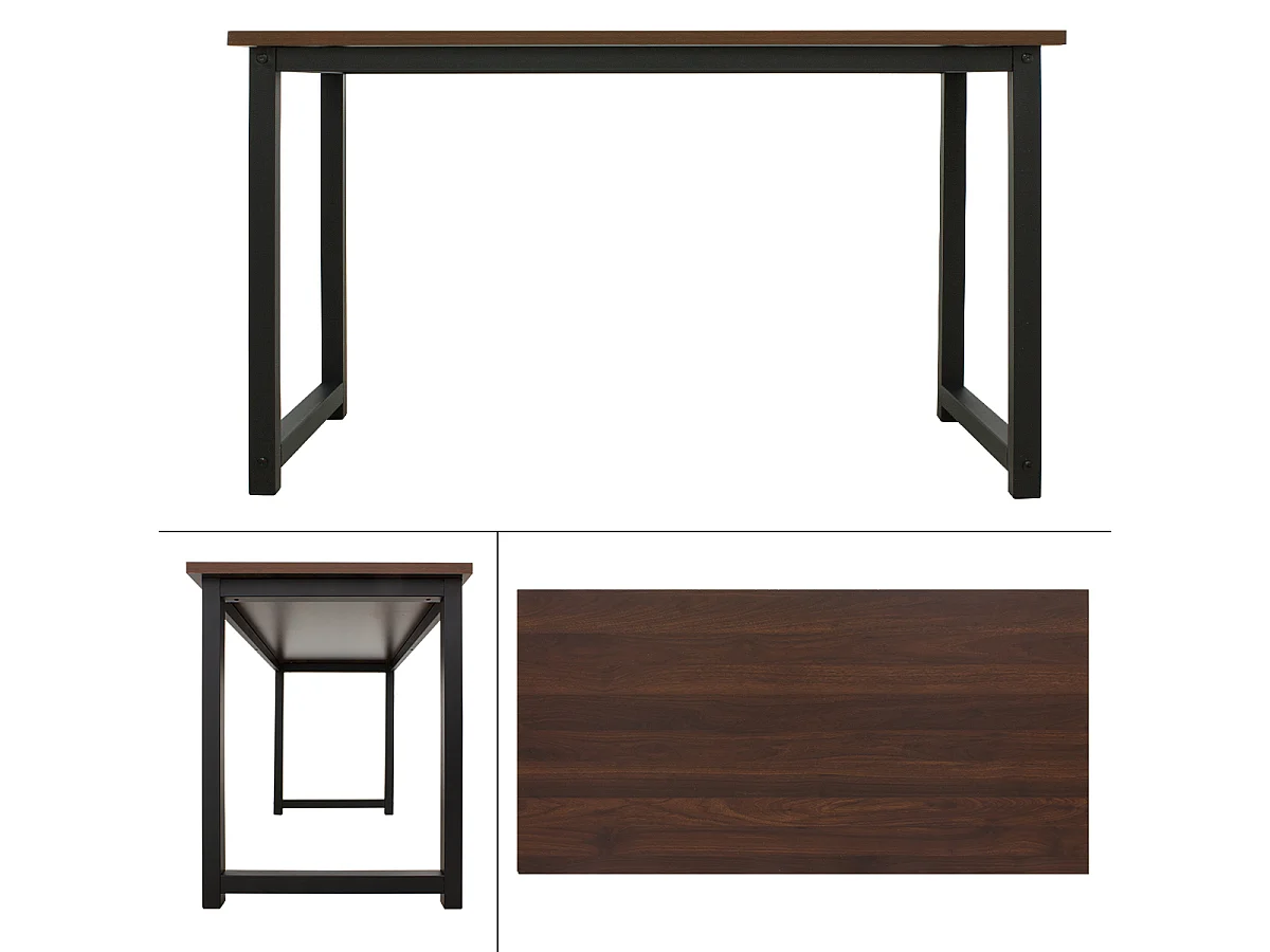 Table d'ordinateur bureau de travail d’étude noyer noir MDF 120 x 60 cm ML-DESIGN