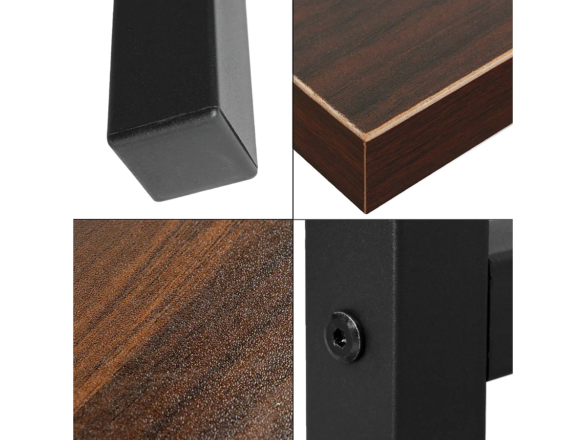 Table d'ordinateur bureau de travail d’étude noyer noir MDF 120 x 60 cm ML-DESIGN