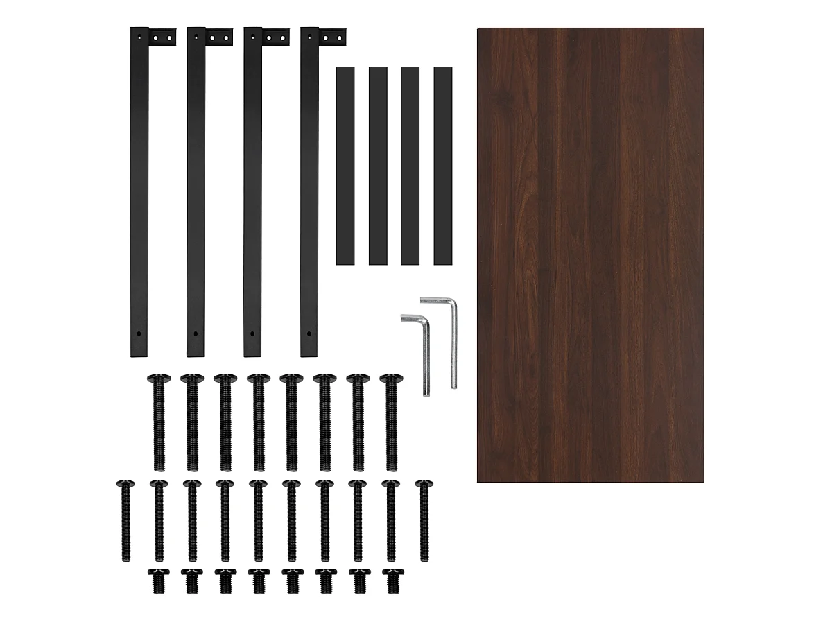 Table d'ordinateur bureau de travail d’étude noyer noir MDF 120 x 60 cm ML-DESIGN