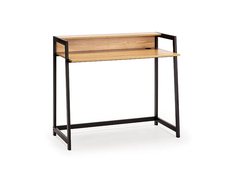 Escritorio de Ordenador Naia 1 Estante, Color Roble/Negro, 105 cm