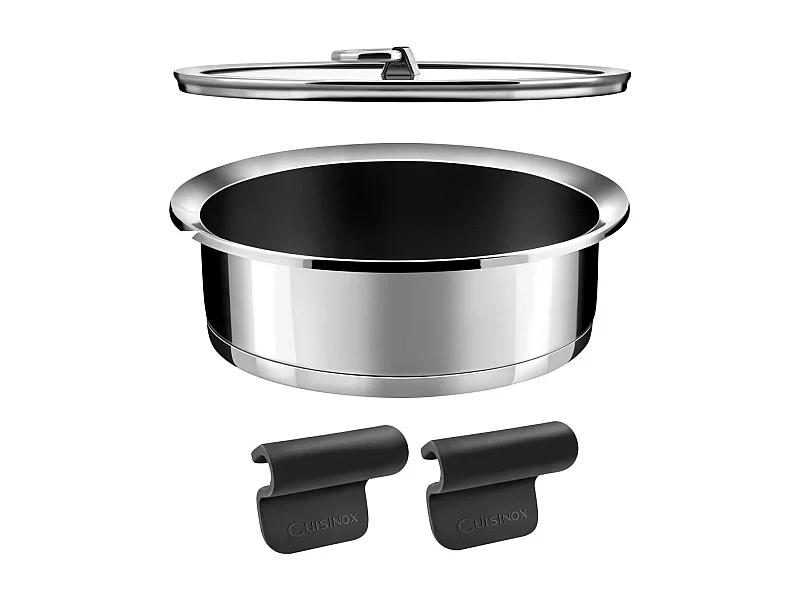 Ycône - Sauteuse revêtue 24 cm avec anses et couvercle