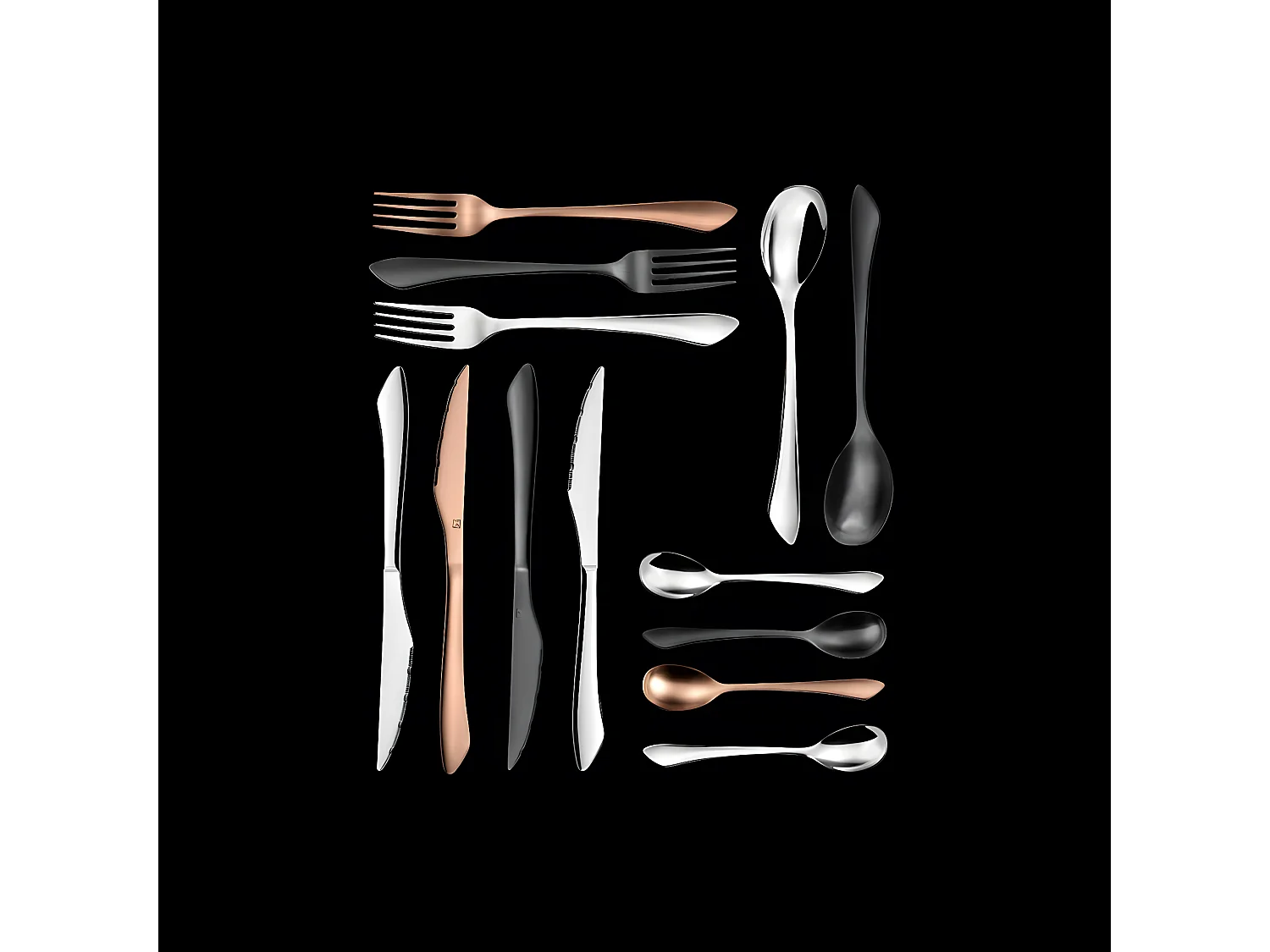 Zestaw sztućców 16 elementów Instinct Cuivre Mat Amefa - Sztućce ze stali nierdzewnej