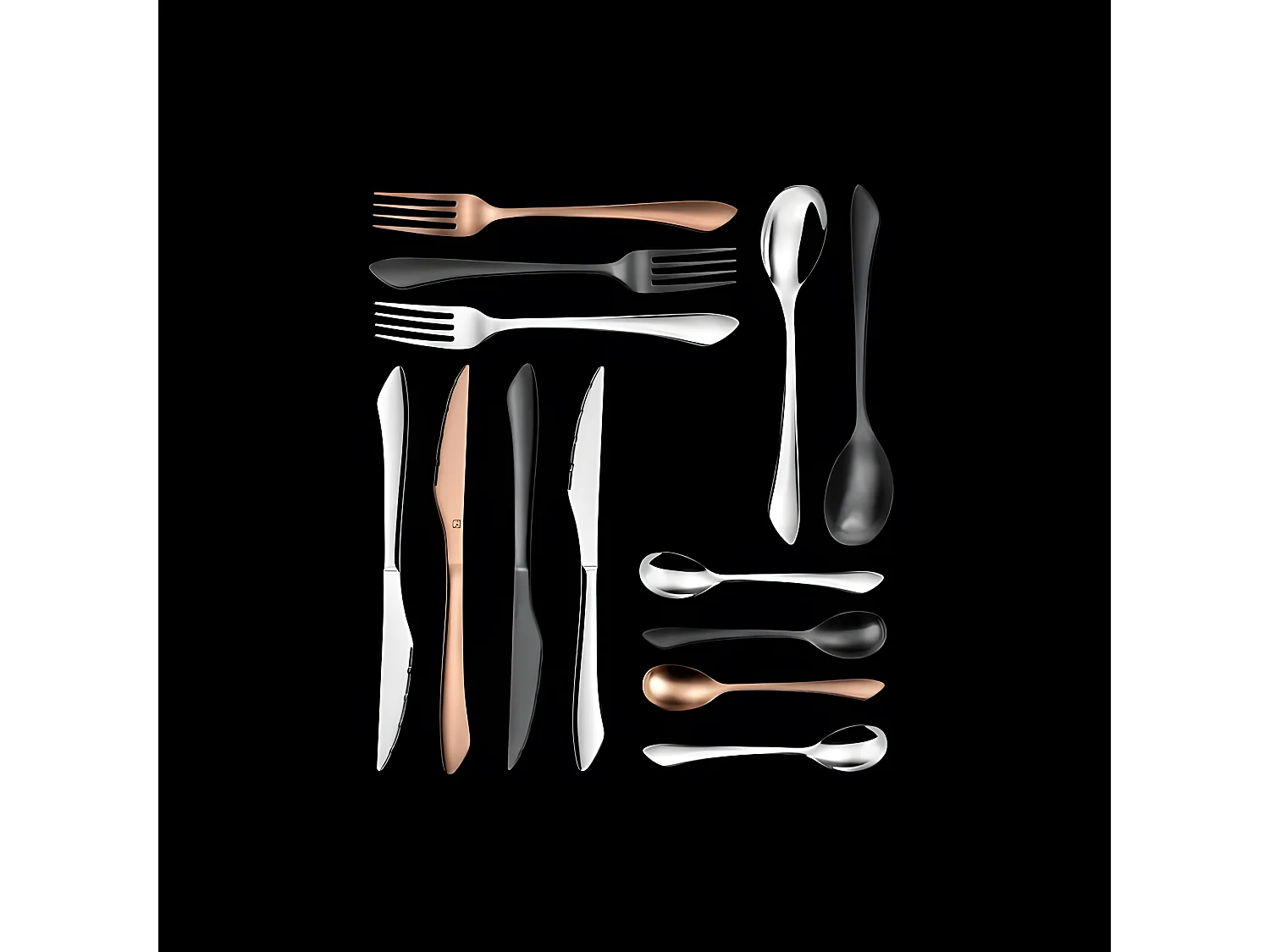 Zestaw sztućców 16 elementów Instinct Cuivre Mat Amefa - Sztućce ze stali nierdzewnej