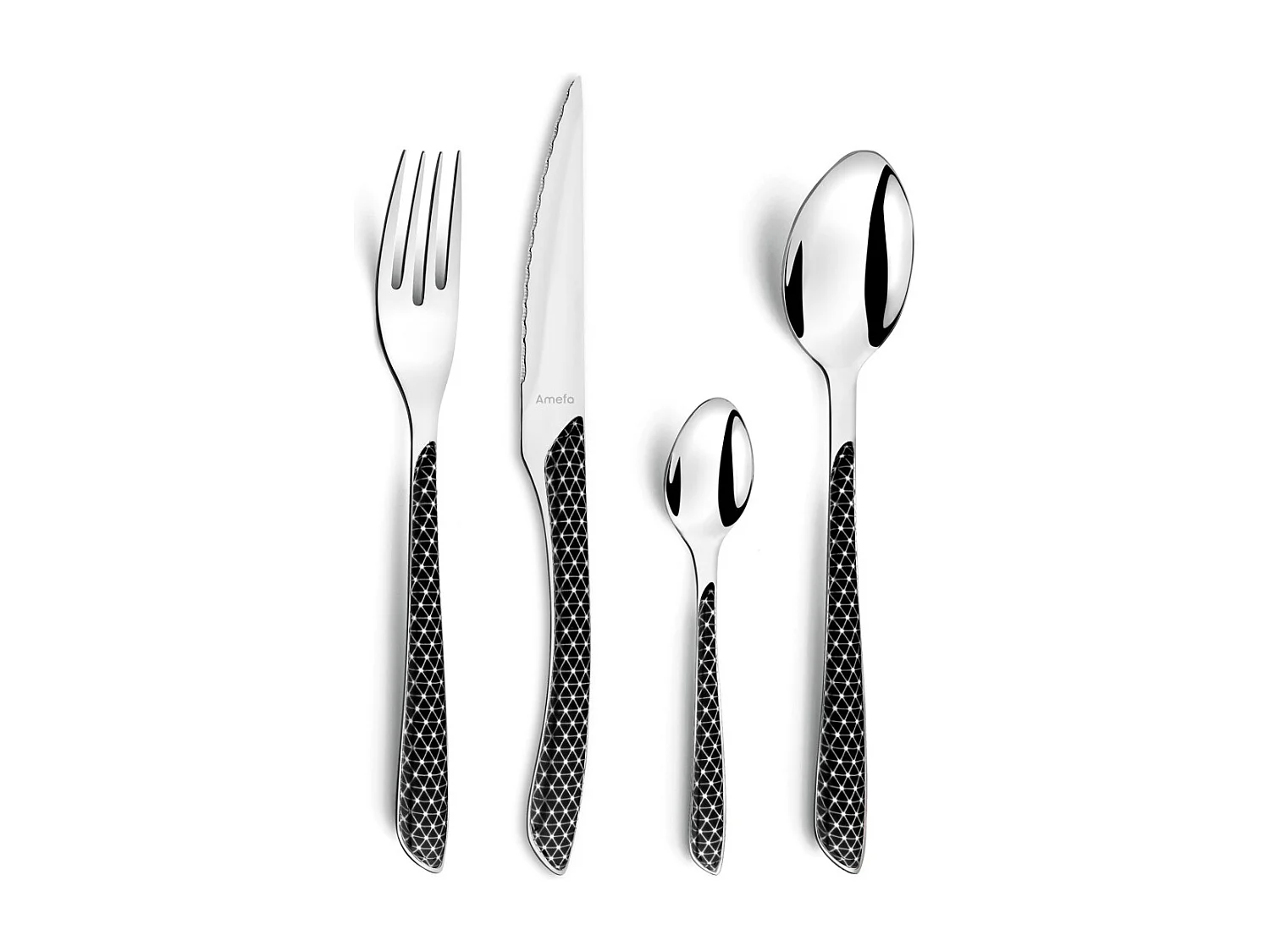 Eclat Geo Noir & Blanc - Ménagère 24 pièces